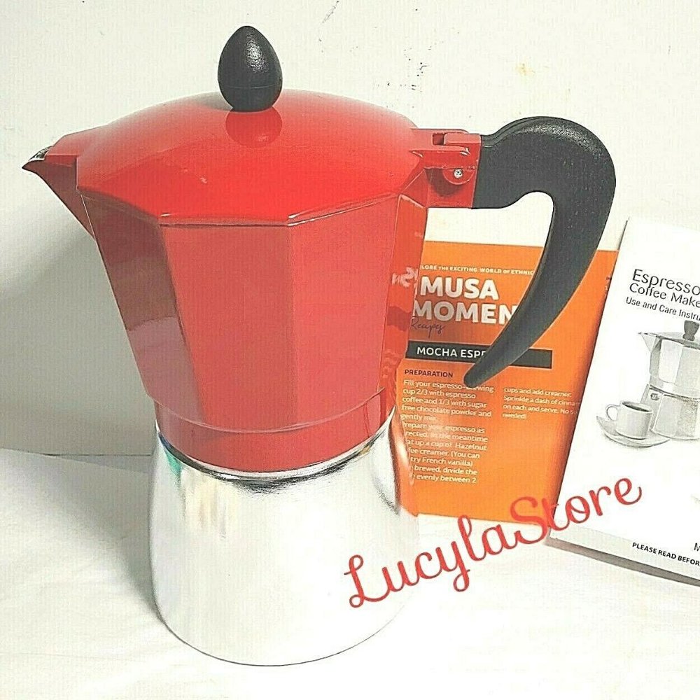 6-Cups Stovetop Aluminium Espresso Coffee Maker